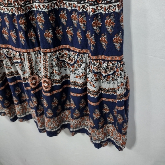 Earthbound Trading Boho Dress Women's L Multicolor Retro 90s Y2K Artsy Cottageco - Picture 4 of 8